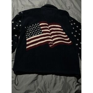 Vintage Bear Ridge Jacket Olympic Style Patriotic USA Stars Flag Men's Large